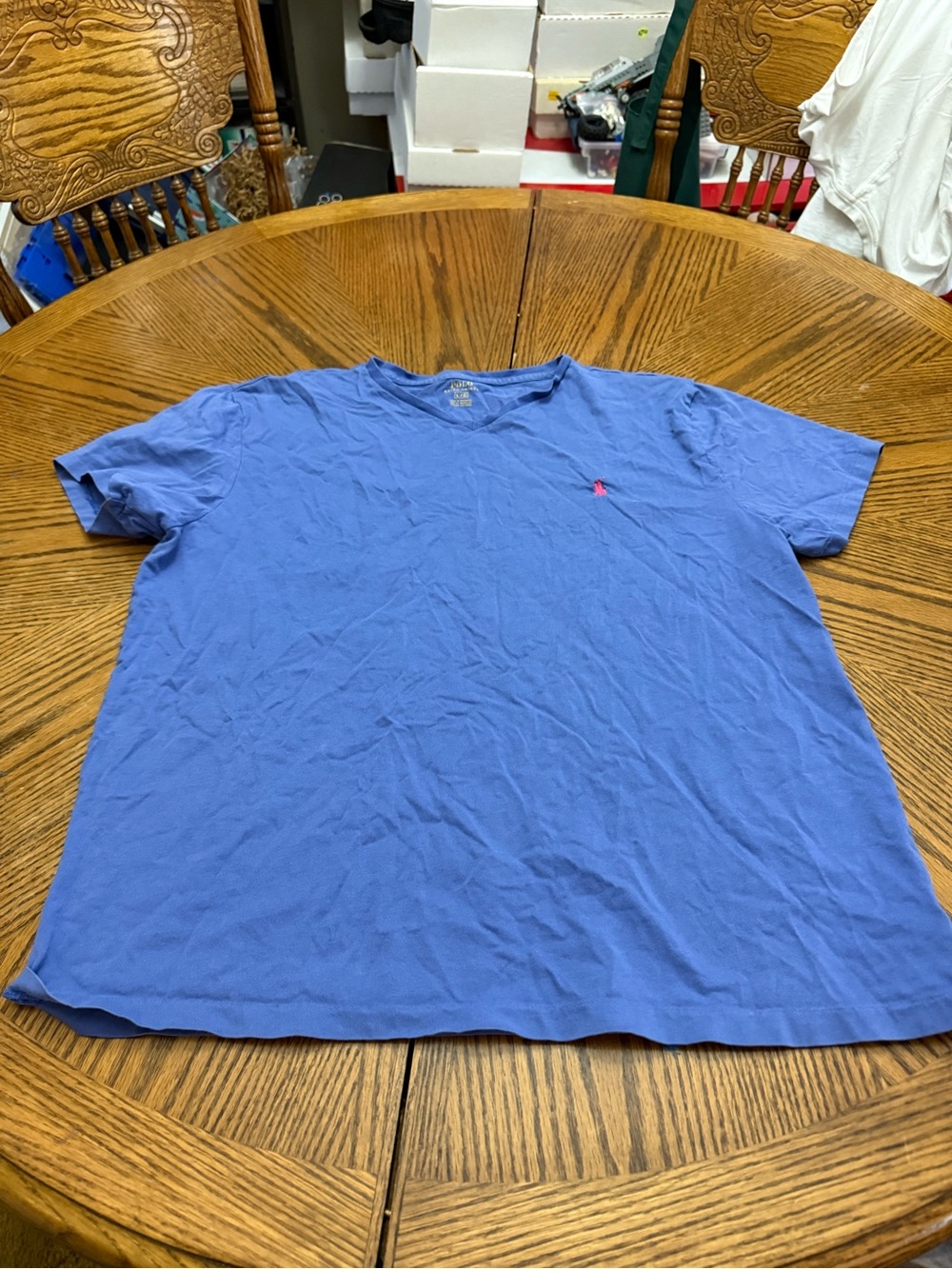 Polo by Ralph Lauren Short Sleeve Crew Tee in Periwinkle with Pink Pony